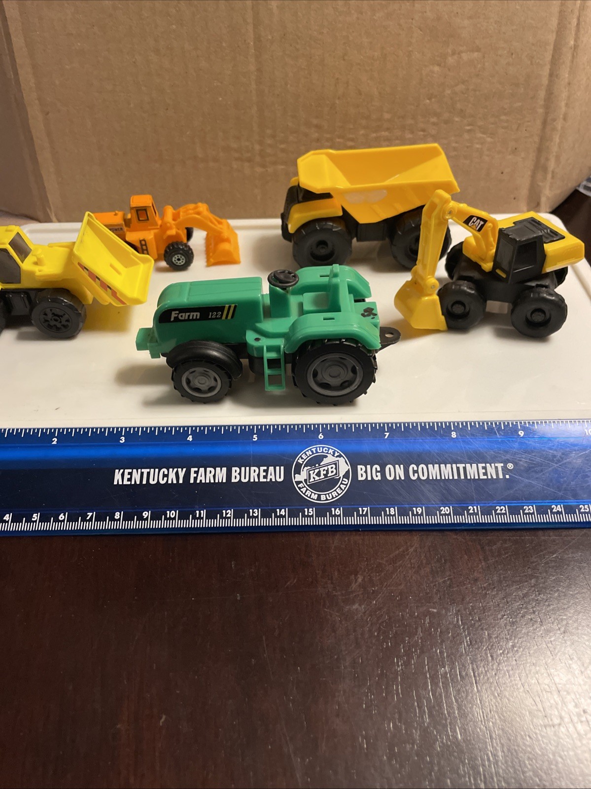 Construction Vehicles Plastic Tractor Excavator Dump Truck Lot of 5 A1