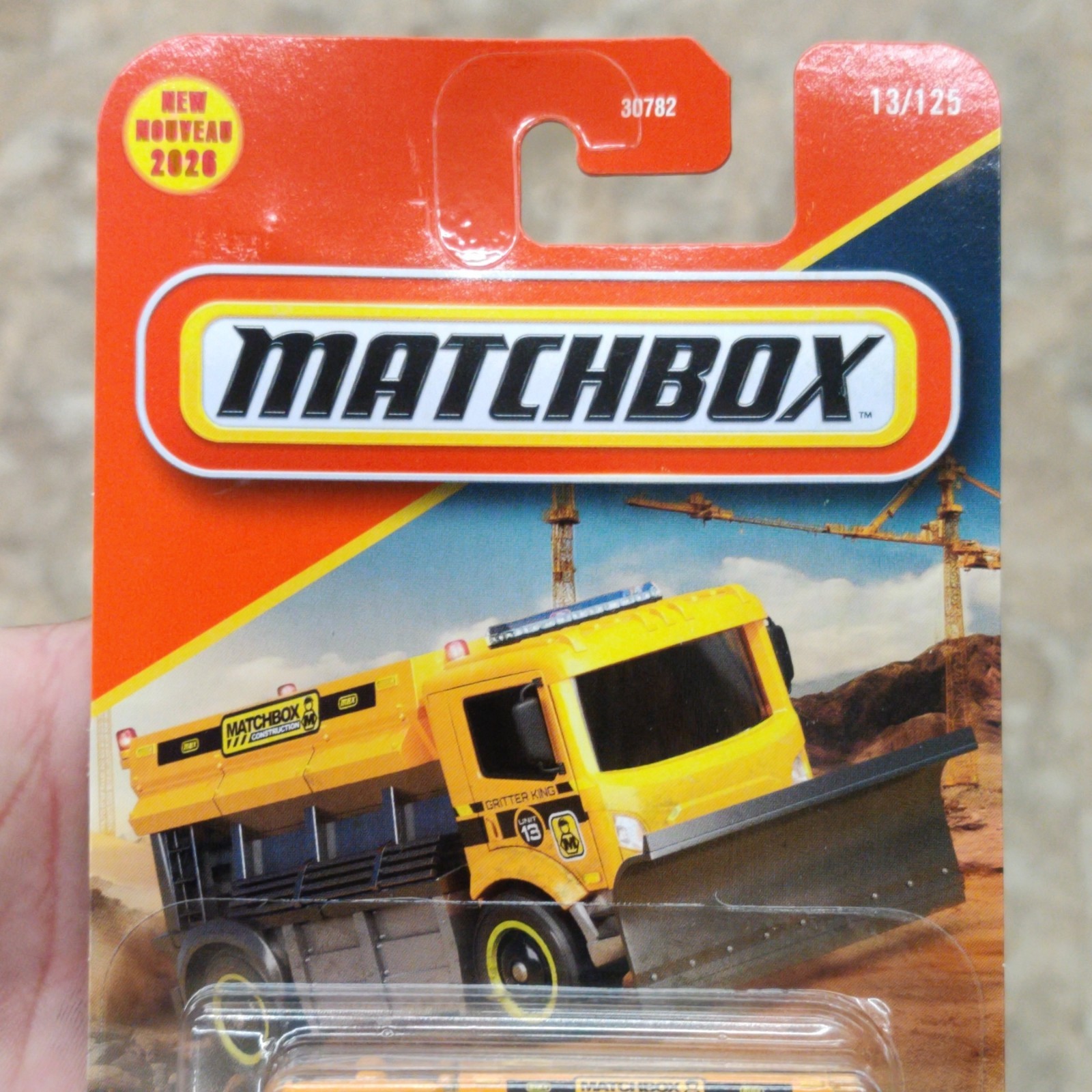 Matchbox Construction Gritter King Dump Truck 1:64 Yellow/Gray 2020 30782