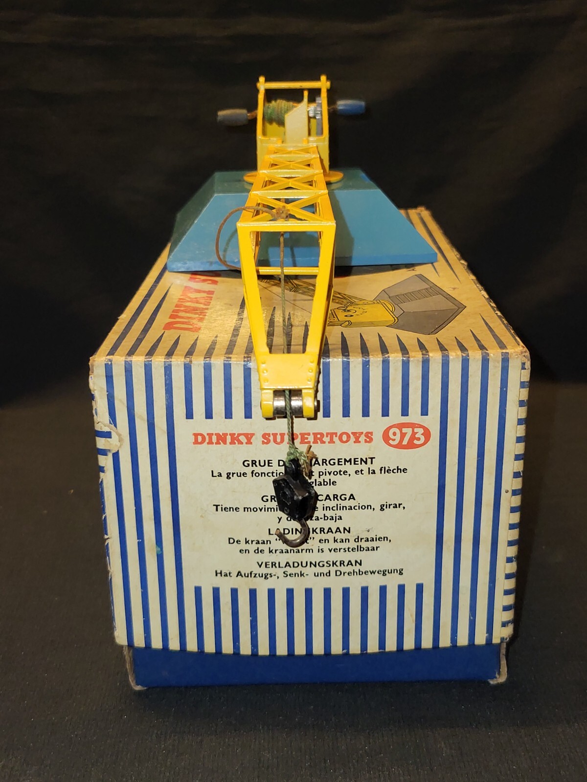 VINTAGE OLD CAST IRON 973 GOODS YARDS CRANE DINKY SUPERTOYS ENGLAND MECCANO 1950