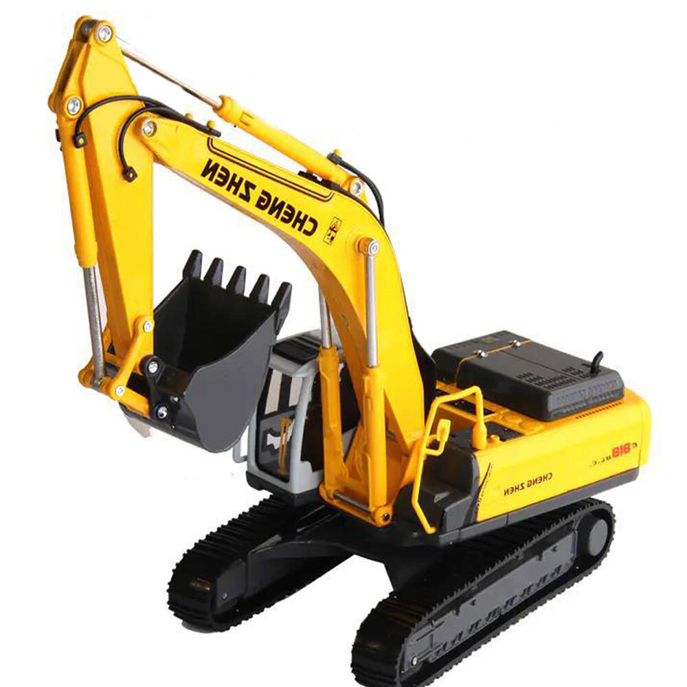 1:50 Excavator Construction Vehicle Model Diecast Toy Truck for Boys Kids Yellow