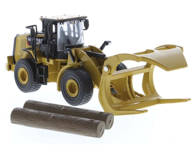 CAT 950 M Wheel Loader w/ Log Fork & Bucket 1:64 Scale – Diecast Masters 85635