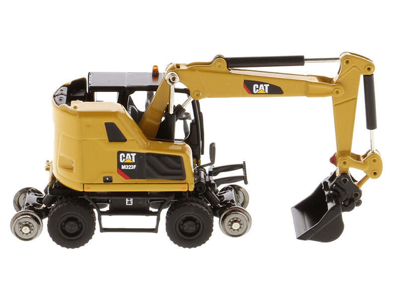 1:87 DM M323F Railroad Wheeled Excavator Construction Equipment Diecast Model