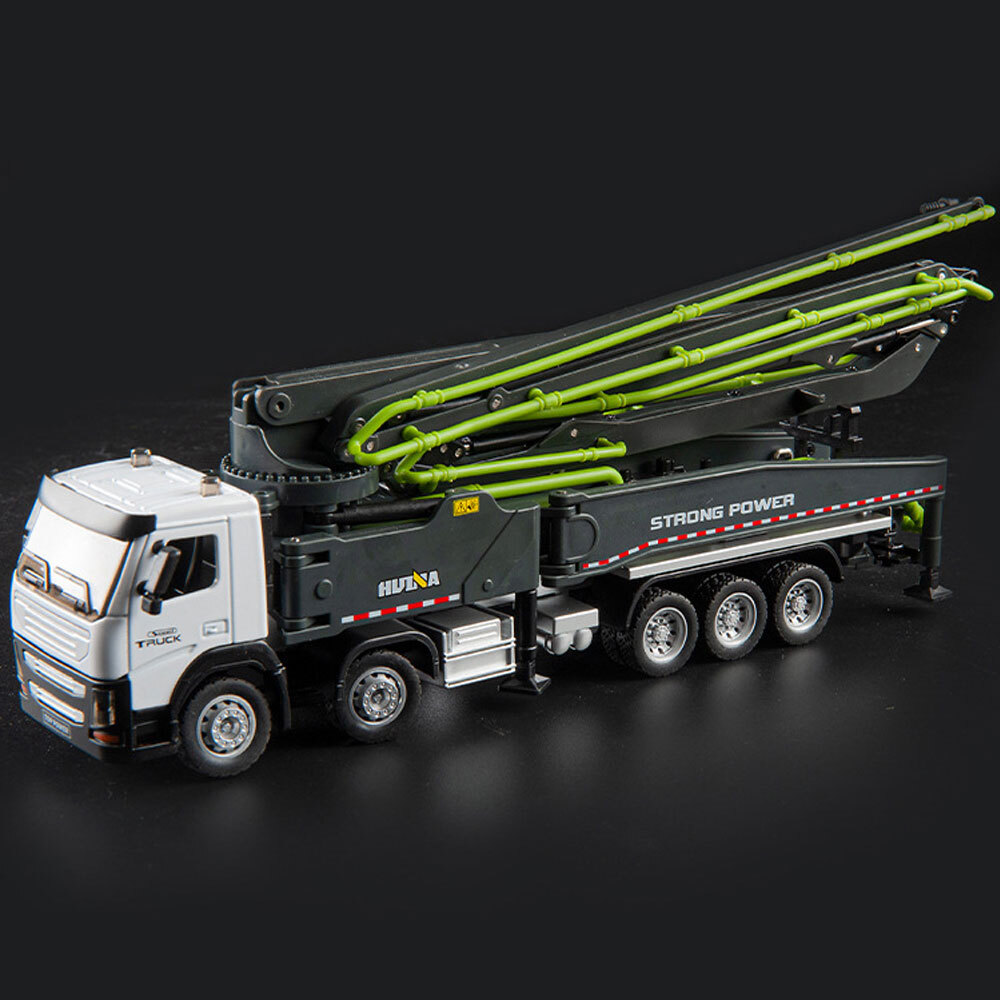9.8″ Concrete Pump Truck Toy Diecast Construction Toy Trucks Toy Vehicle Gray