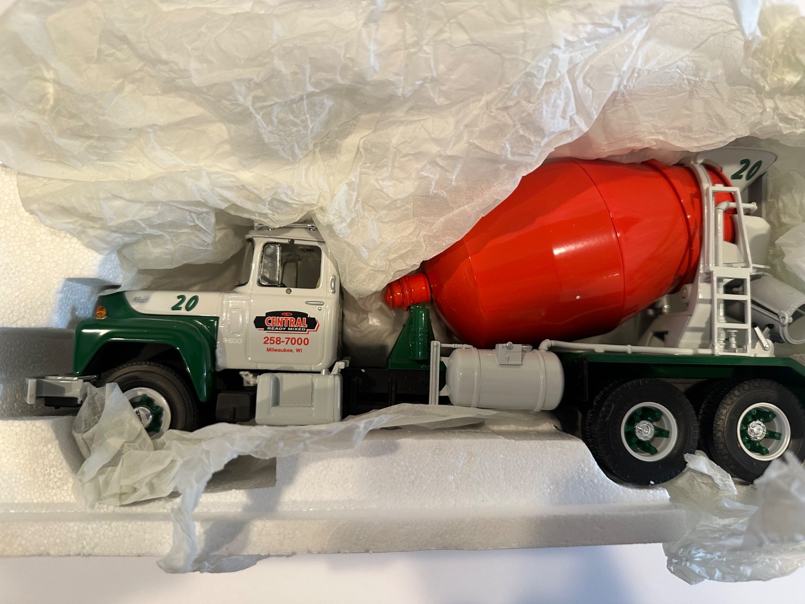 First Gear Mack R-Model Cement Mixer Diecast 1:34 Central Ready Mix
