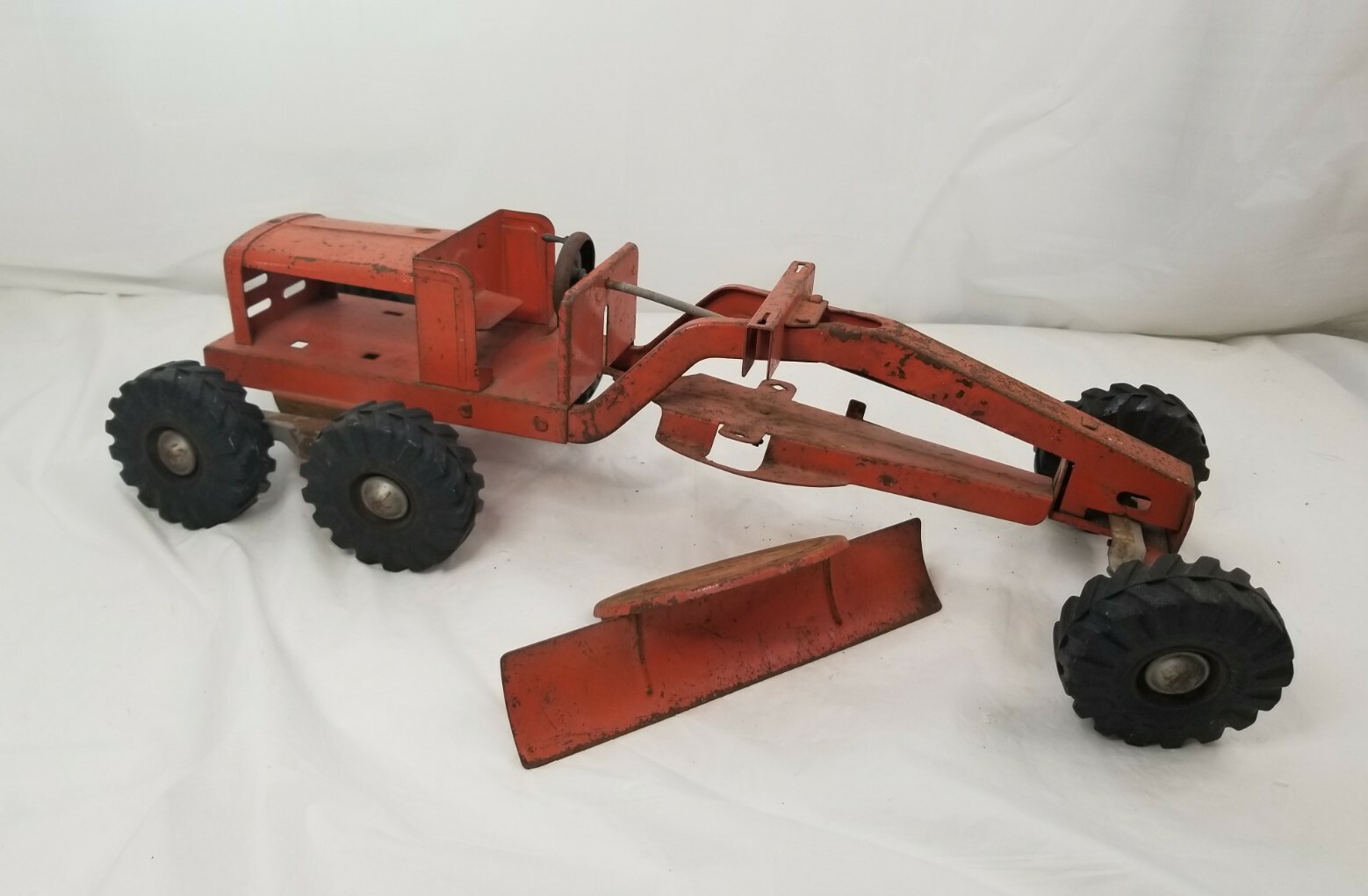 1949 Nylint Adams Motor Road Grader Vintage Pressed Steel Model Toy Diesel Hiway