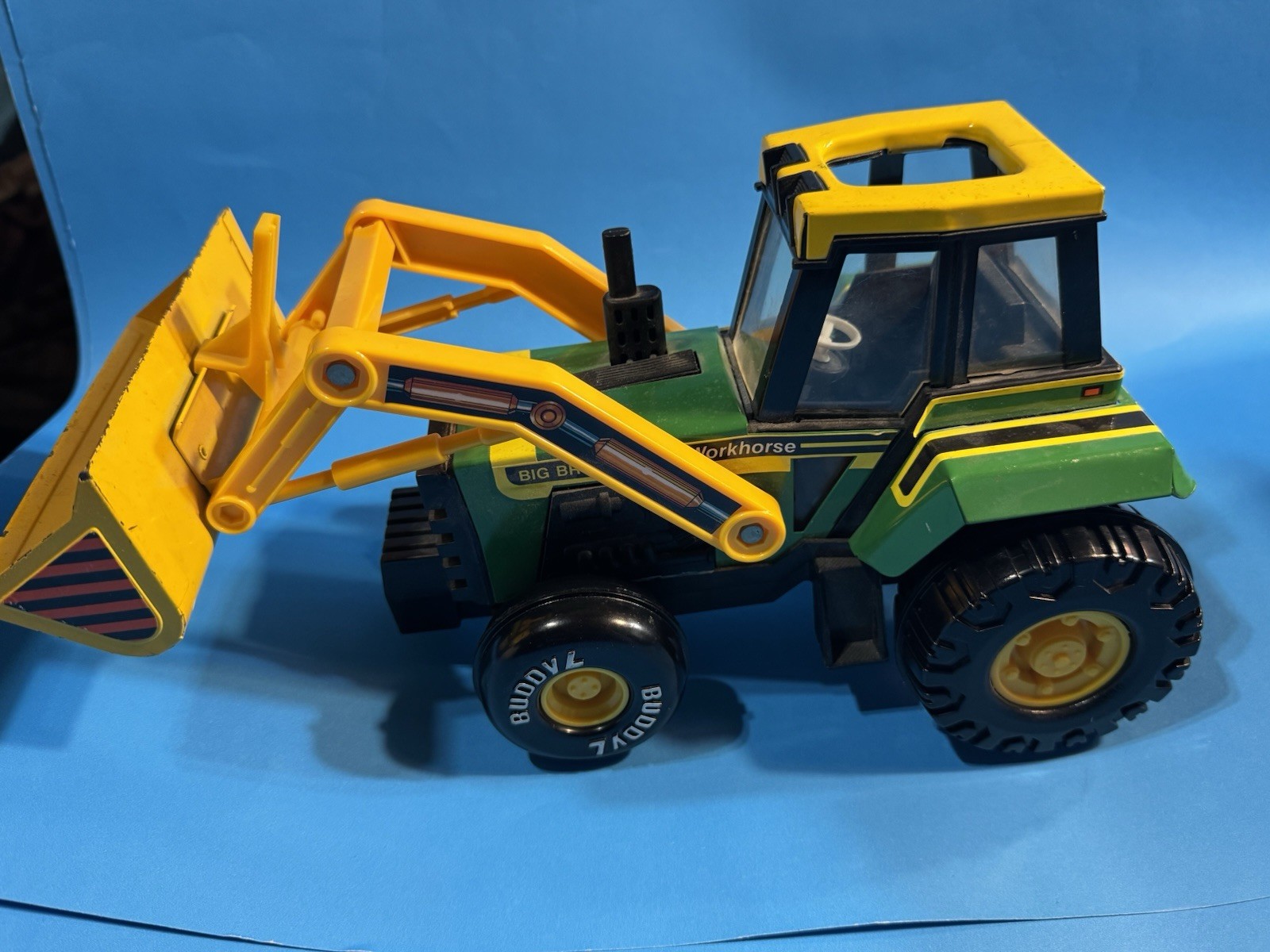 1991 Buddy L Workhorse Big Bruiser John Deere Tractor. Lights & Sound Work
