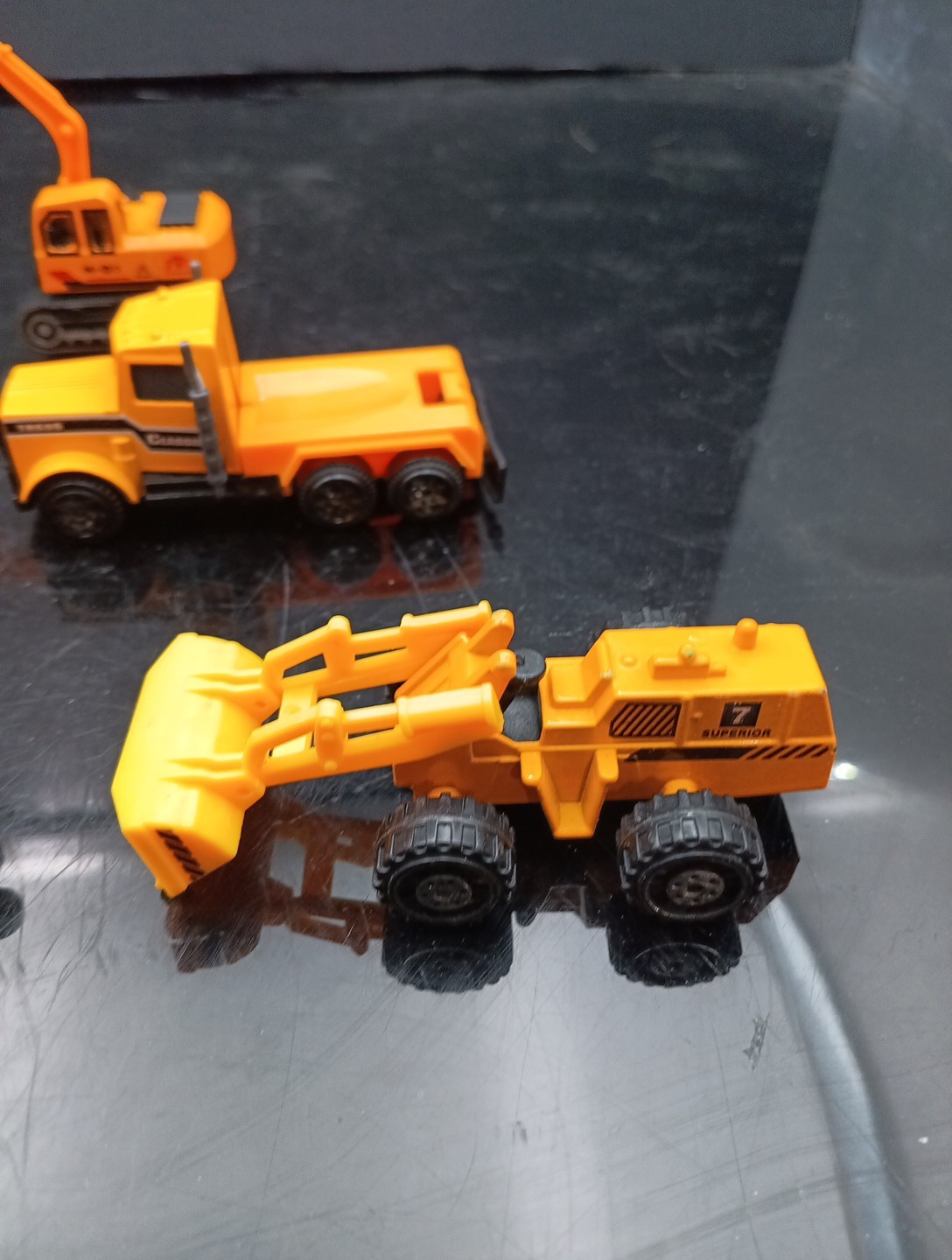 Lot Of 7 Various Metal Kids Toy Construction Vehicles Free Shipping! T2642