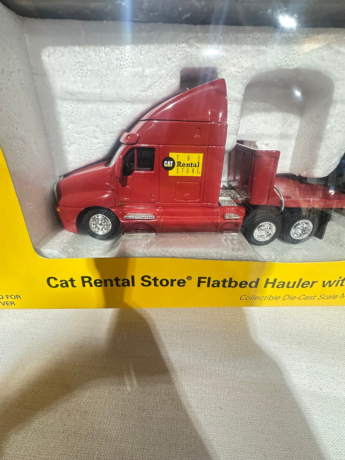 Caterpillar Rental Store Semi With 420D IT Backhoe Set By Norscot 1/50th Scale