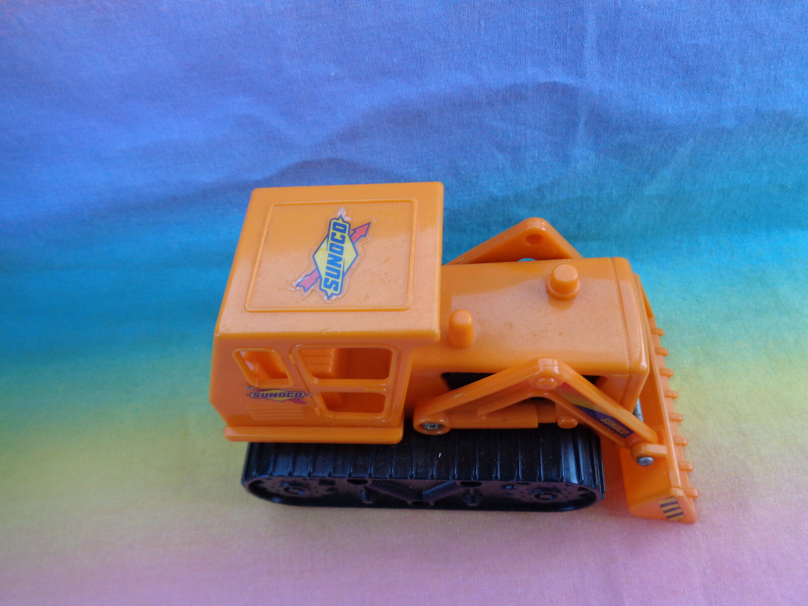 Sunoco Plastic Yellow Construction Bulldozer Rolling Toy