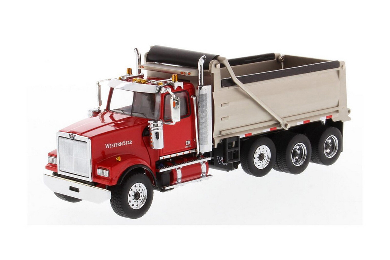 DM 1/50 Scale WESTERN STAR 4900 SF DUMP TRUCK Red Diecast Model Toy 71067