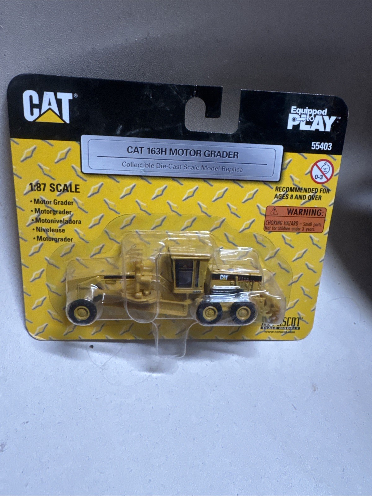 NIB 2005 CAT 163H MOTOR GRADER CONSTRUCTION 1/87 NORSCOT DIECAST TOY #55403