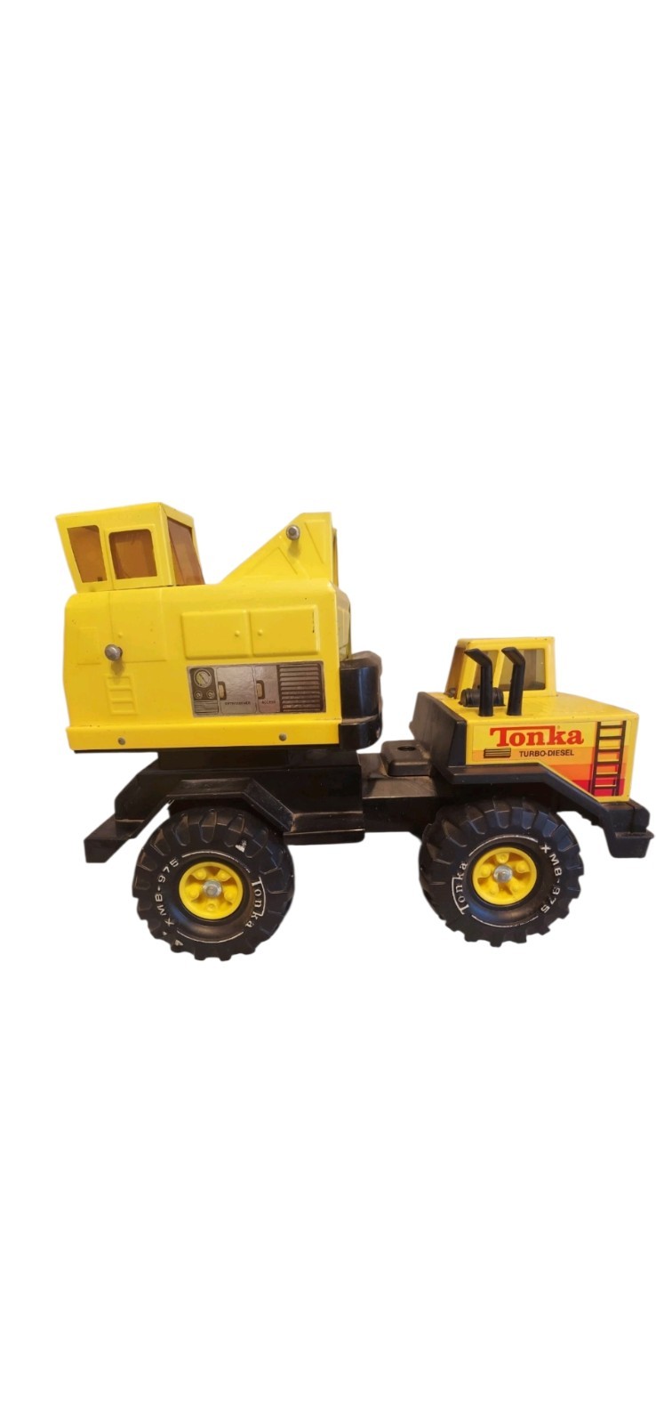 Vintage Tonka Turbo-Diesel Crane 1980s Metal Working Condition