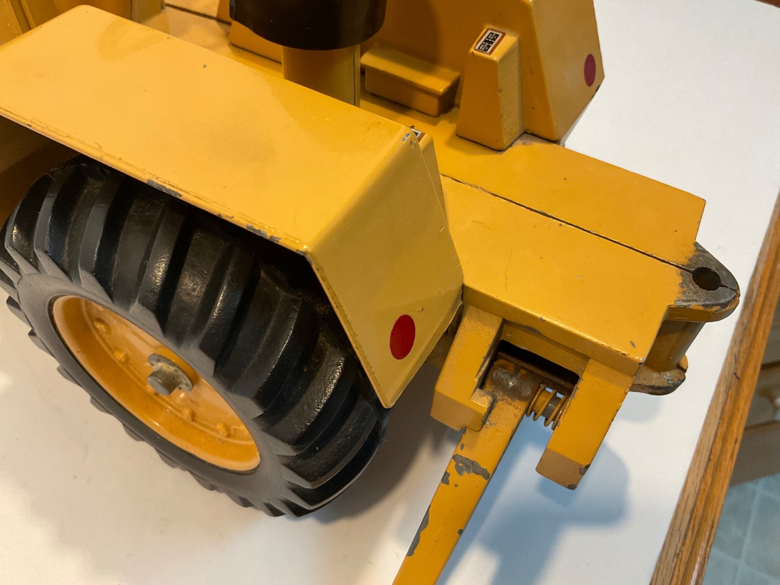 Vintage Ertl Ford 755A Backhoe Loader 1/12 for parts or restoration.