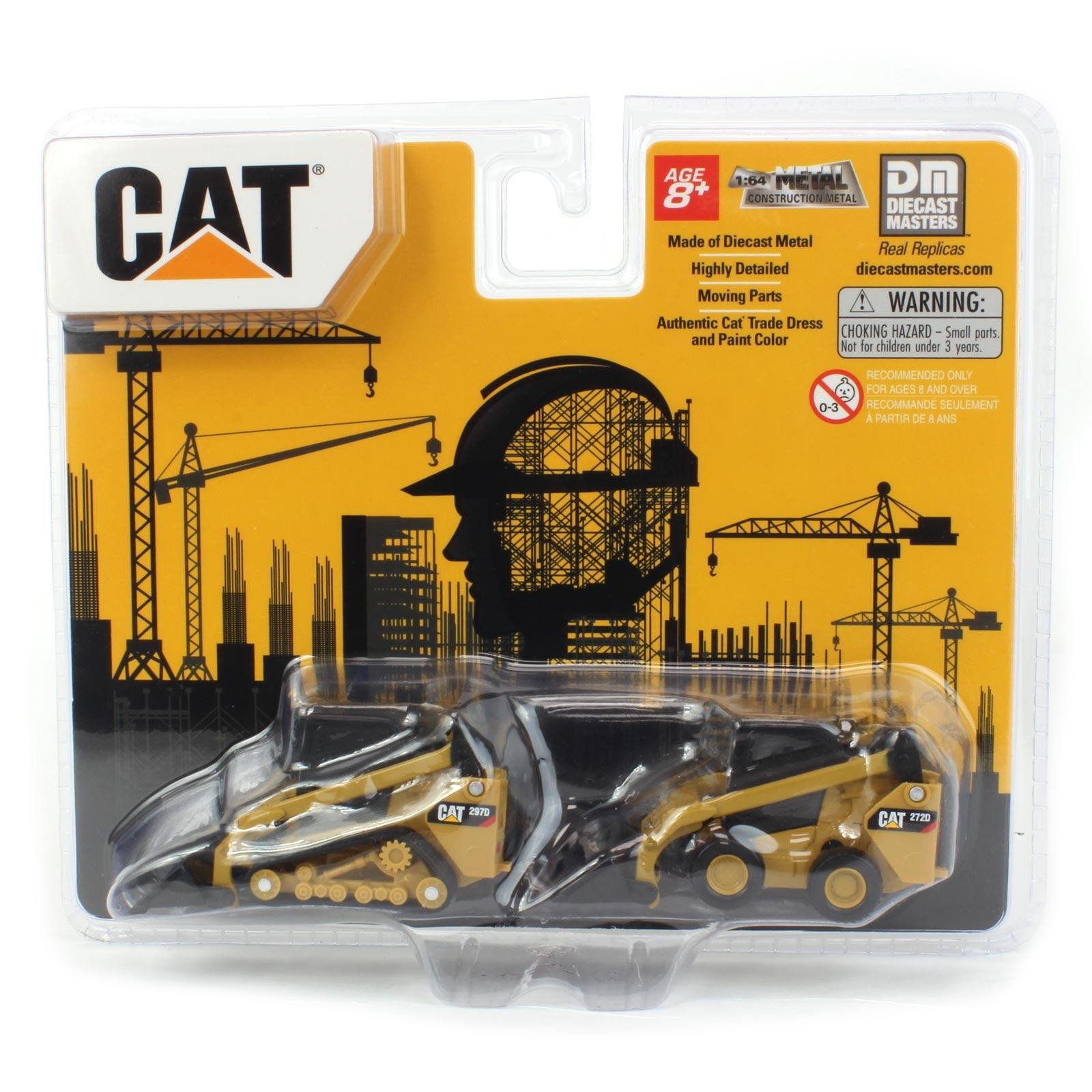 Diecast Masters 1/64 Caterpillar 272D2 Skid Steer 297D2 Track Loader Set 84647