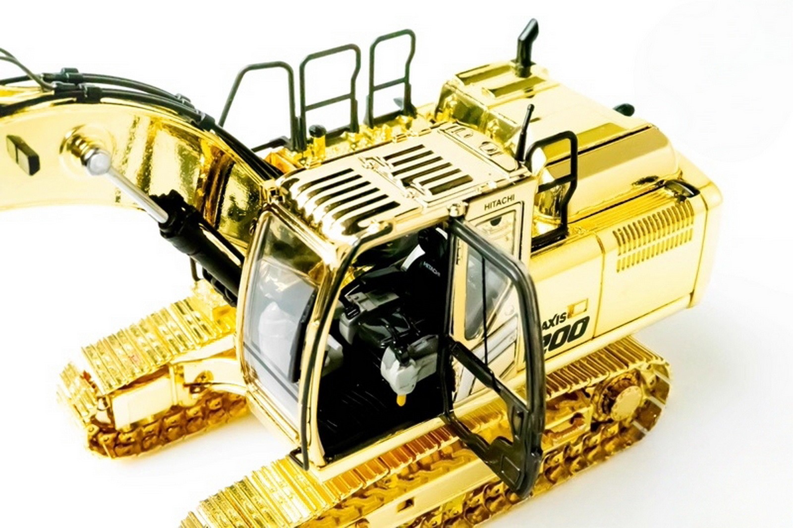 1/50 Scale Hitachi ZAXIS 200-7 Hydraulic Excavator Gold Diecast Model Toy