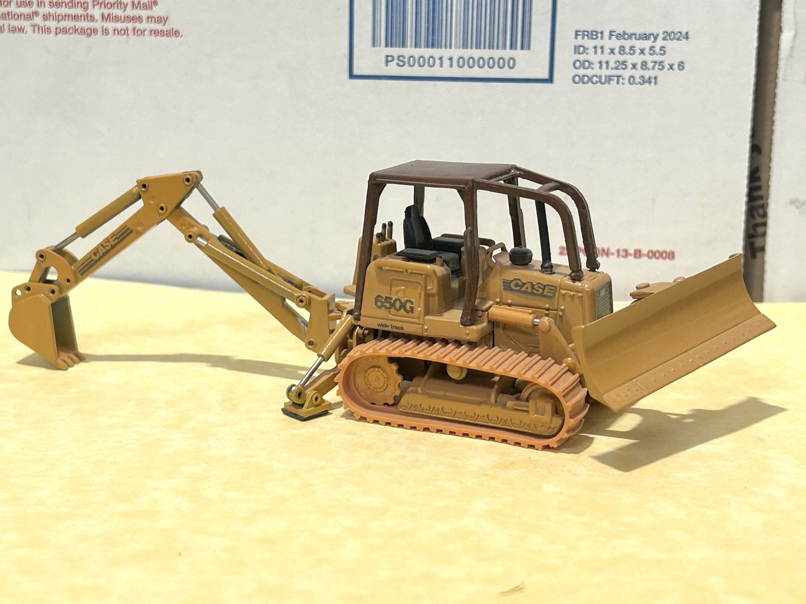 ERTL 1/50 Scale Custom Case “650G” Wide Track-Angle Dozer w/Backhoe Attachment!