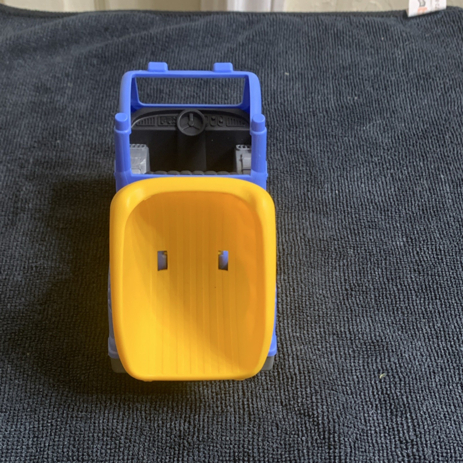 Blue & Yellow Plastic Dump Truck Construction Vehicle Toy Gray & Black Accents