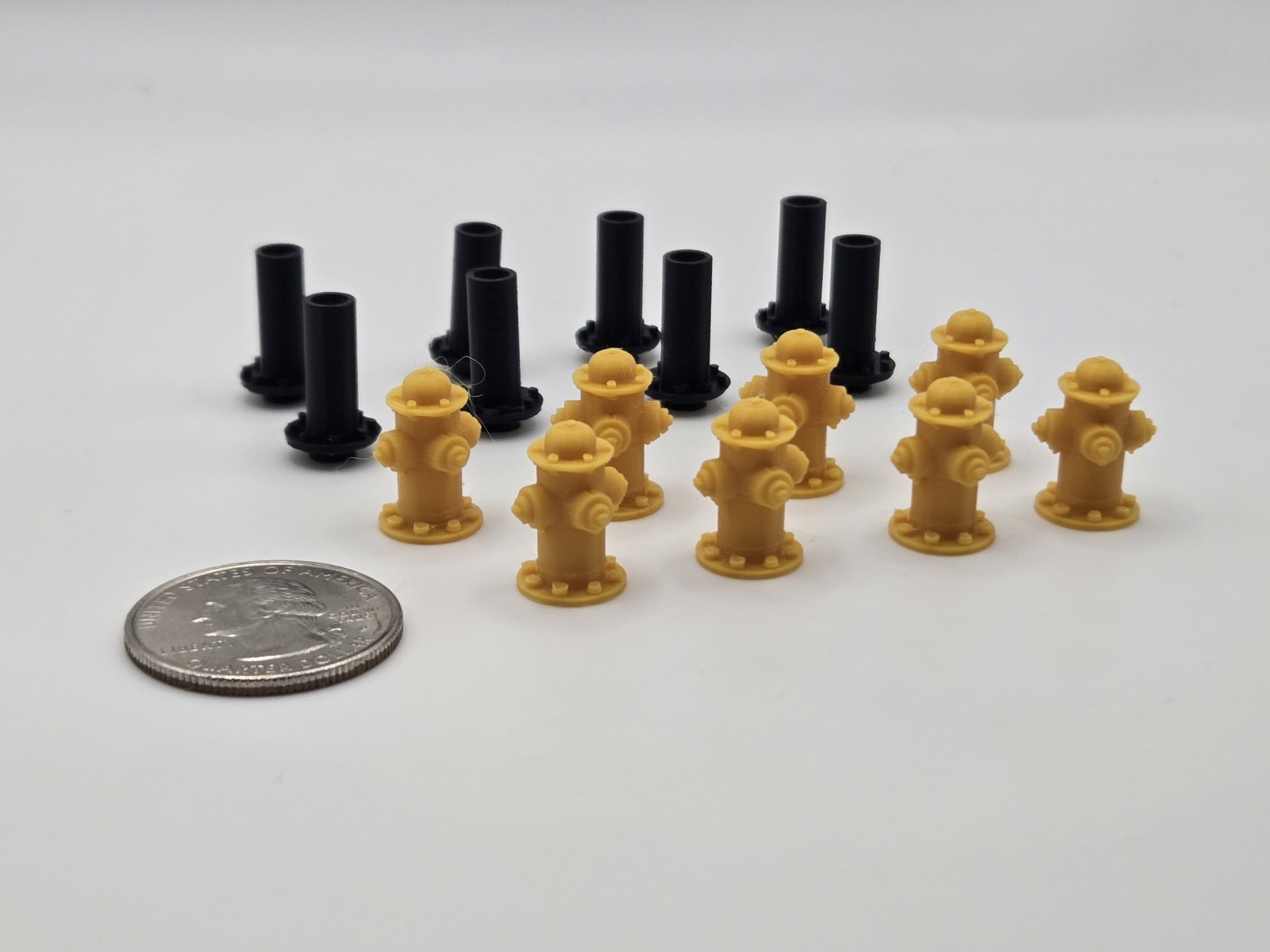 1/64 Scale Fire Hydrant diorama accessory *8 Pack* in Yellow