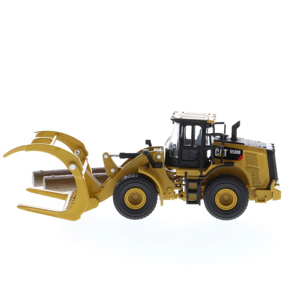 CAT 950 M Wheel Loader w/ Log Fork & Bucket 1:64 Scale – Diecast Masters 85635