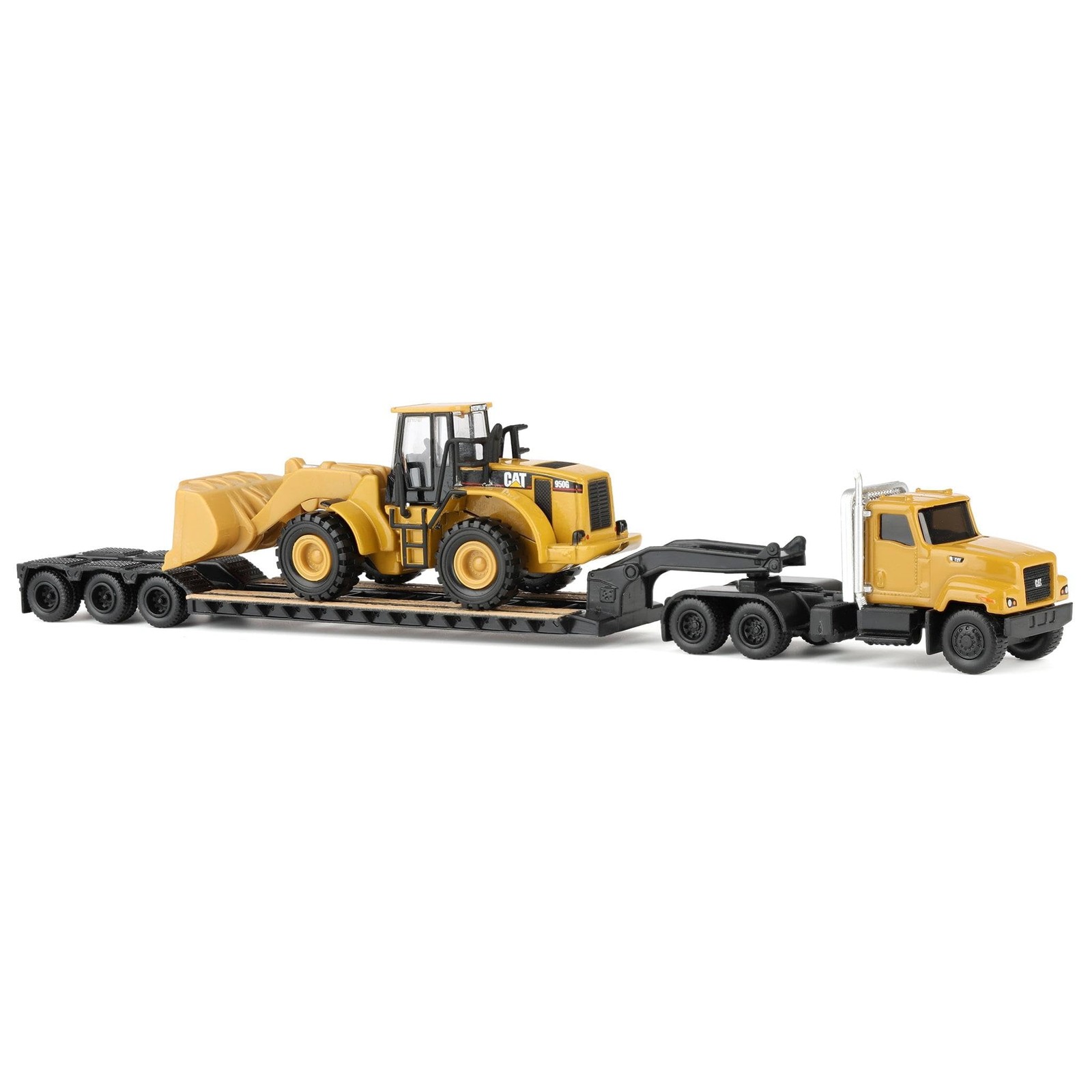 1:87 Cat CT681 Day Cab Tractor with Lowboy Trailer and Cat 950G Wheel Loader