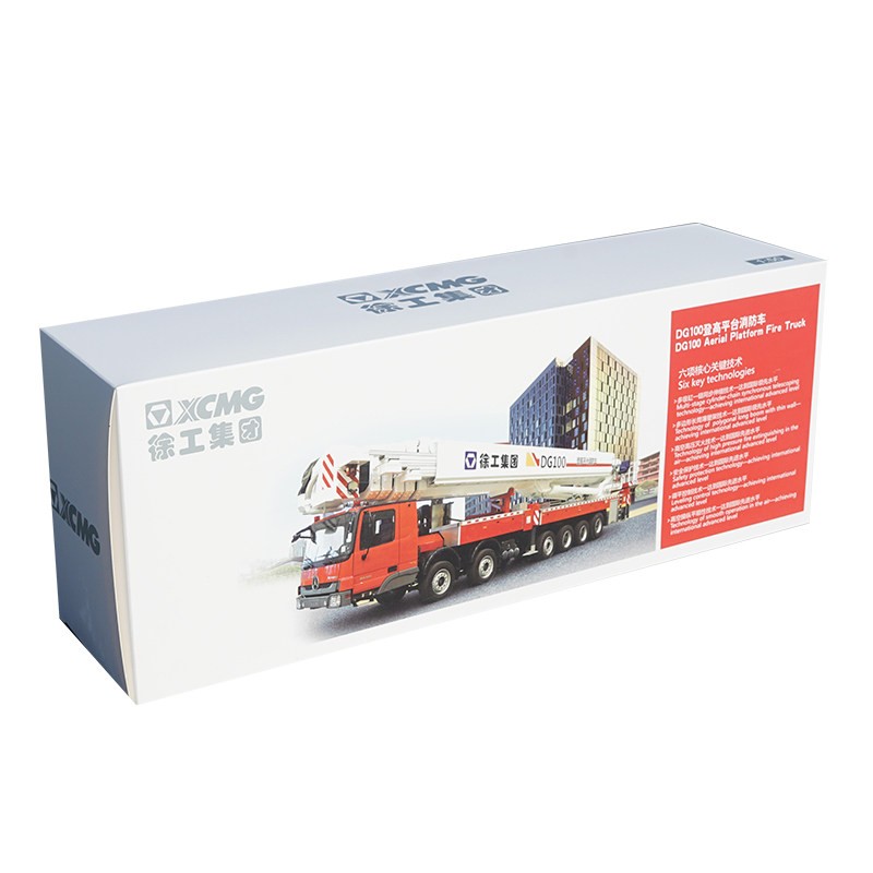 XCMG DG100 Fire Truck 1/50 Mercedes Chassis Aerial Platform Rescue Model