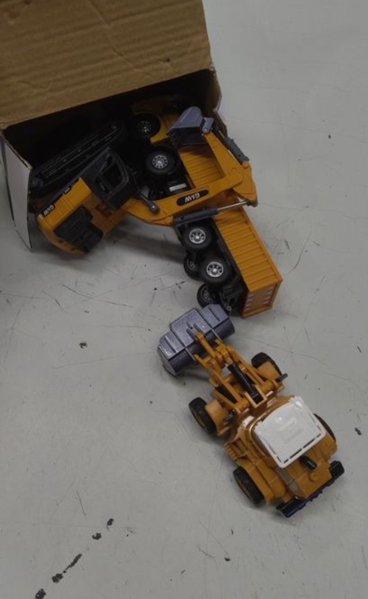 GLW Diecast Construction Vehicles Set Excavator Dump Truck Bulldozer Push & Go
