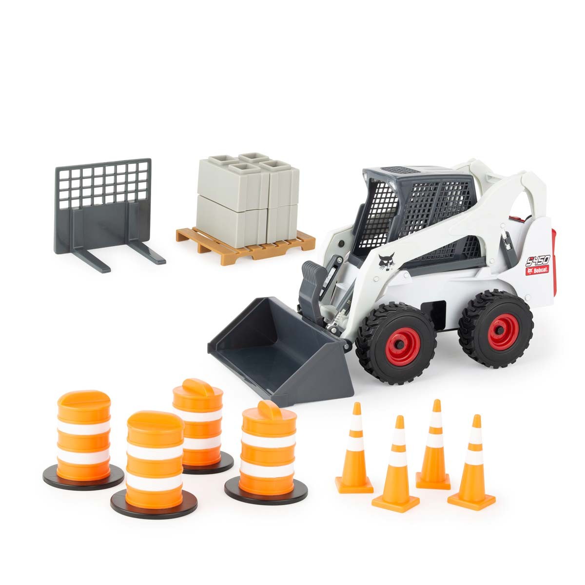 Tomy 1/16 Big Farm Bobcat S450 Skid Steer Set with Accessories 47259