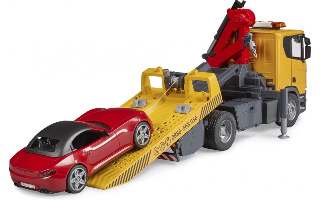 MB Sprinter Tow Truck with Cross Country Vehicle Bruder Toy Car Model 1/16 1:16