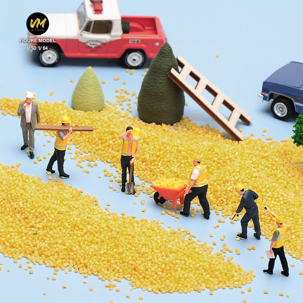 1/64 6pcs Figurine Truck Workers Construction Scene Dolls Fit Cars vehicle Toys