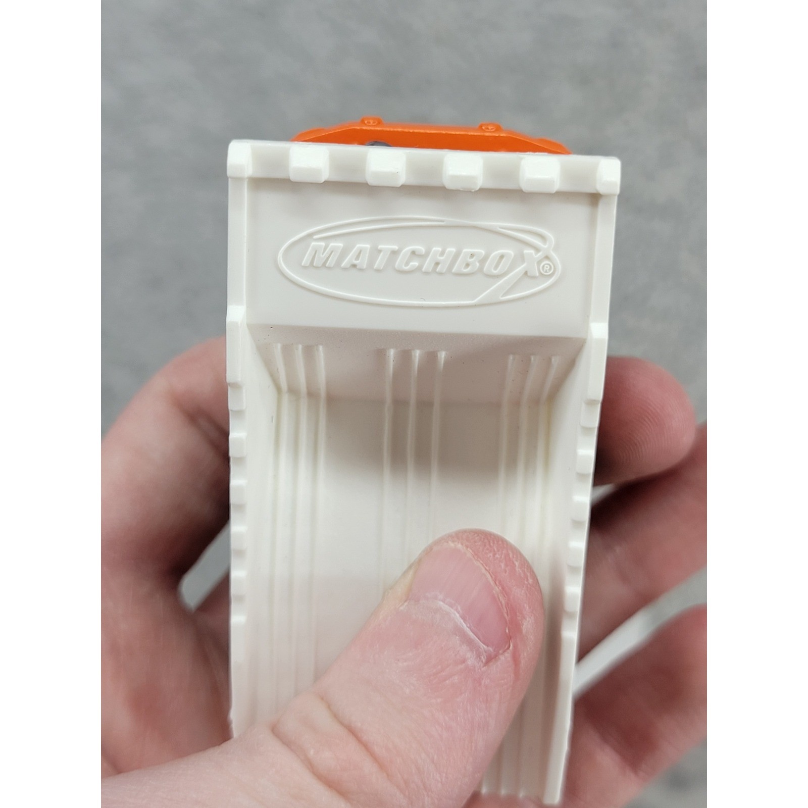 Matchbox 2001 Orange White Construction M-54 536 Dump Truck Diecast Toy Vehicle