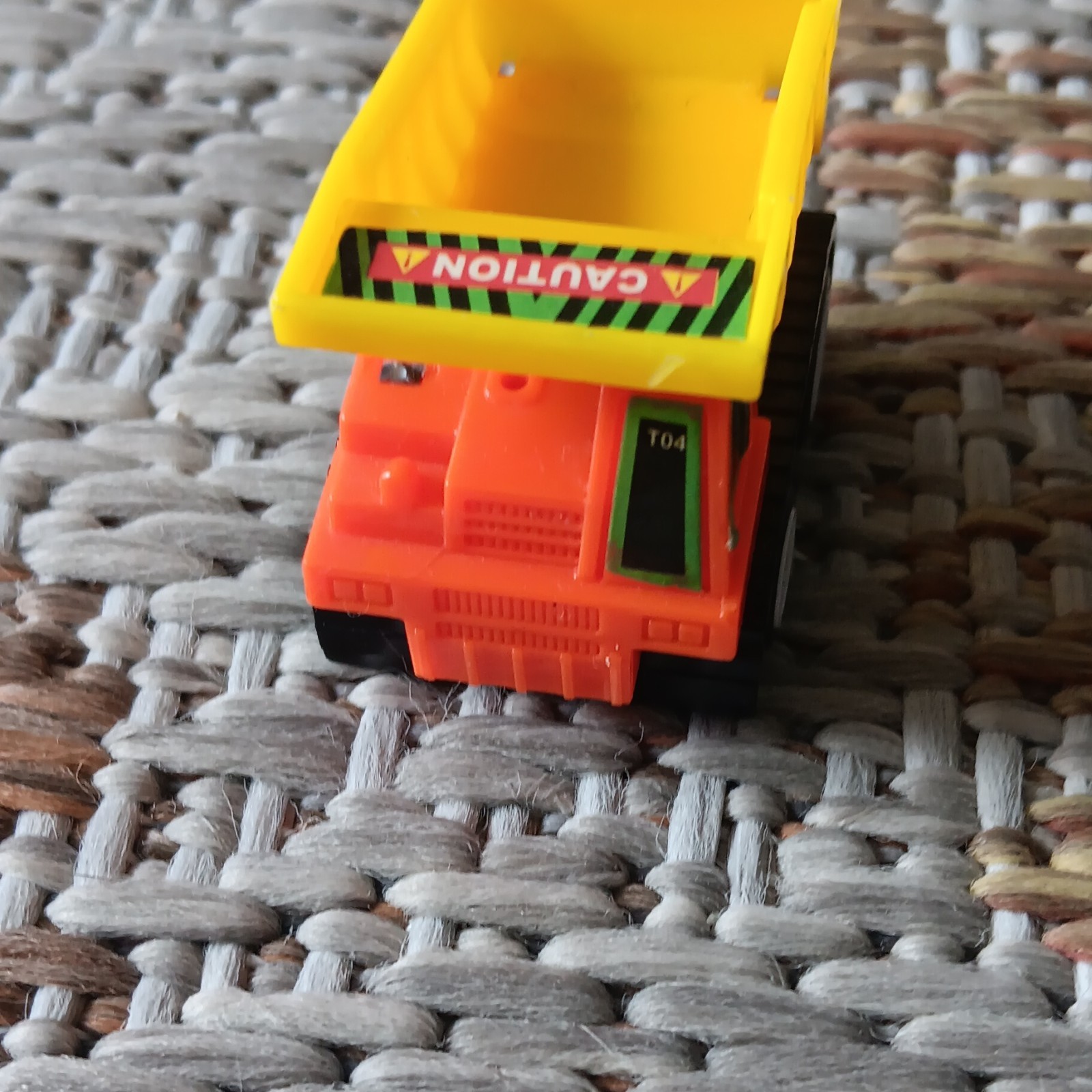 Plastic Dump Truck Toy Yellow Orange Black Diecast for Ages 3-4 Years