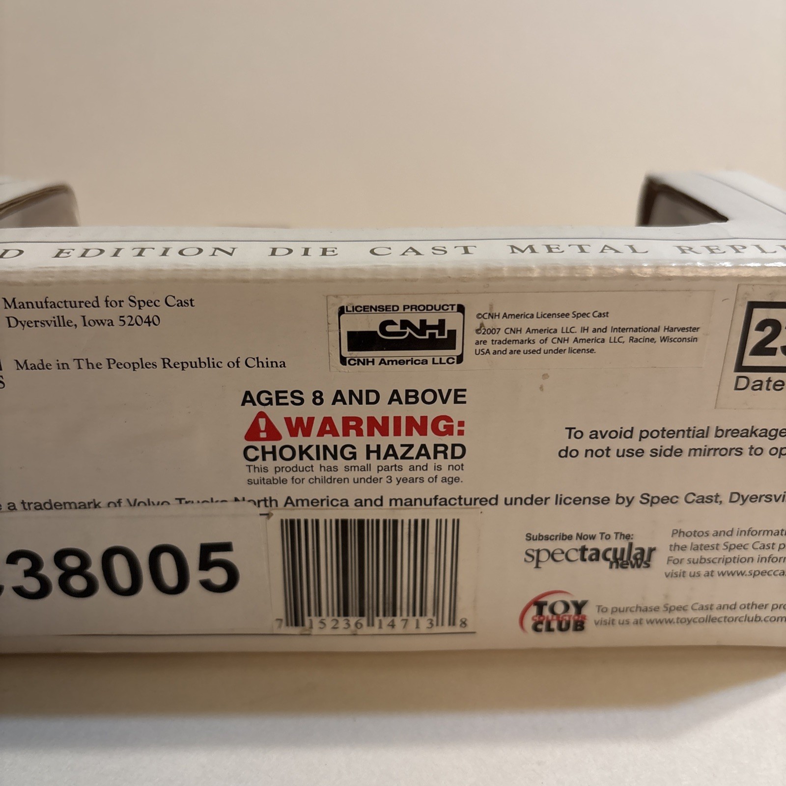 Spec Cast SpecCast SC38005 1:50 White WC Truck Volvo Dump Truck 2007 Die Cast