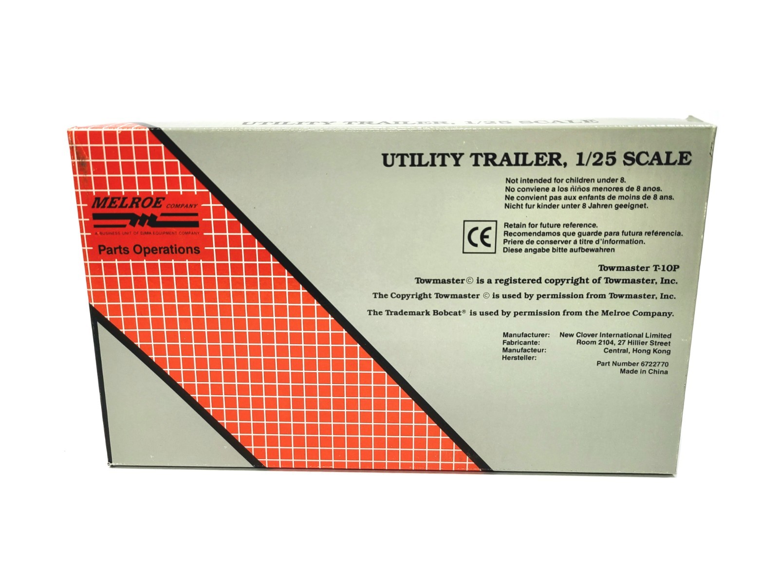 Bobcat Towmaster T10P Utility Trailer – Clover 1:25 Scale Diecast Model #6722770