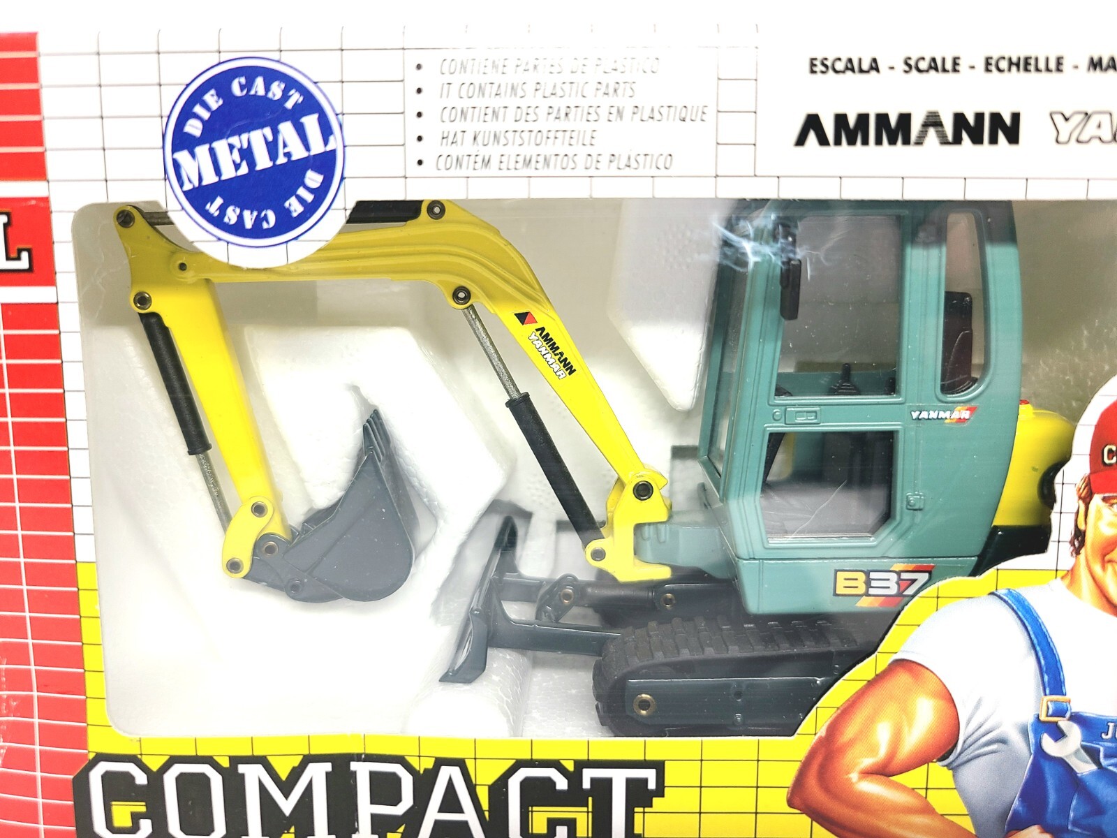 Ammann-Yanmar B37 Compact Excavator – Joal 1:32 Scale Diecast Model #193 New