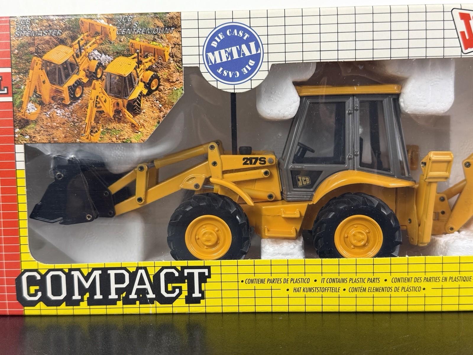 JCB 4CX Sitemaster Backhoe/Loader 217S COMPACT JOAL DIECAST METAL NOS