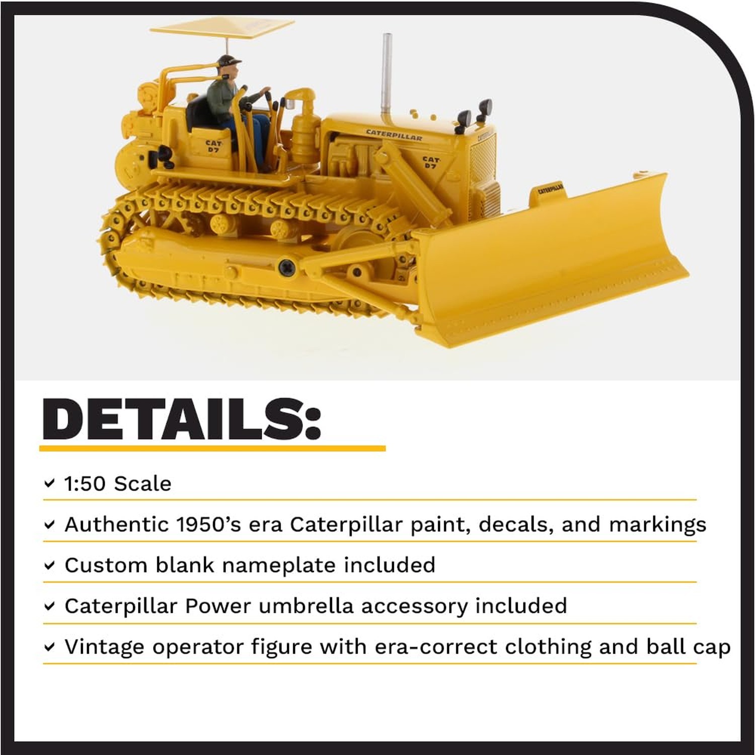 Diecast Masters 1:50 Scale Caterpillar D7C Track-Type Tractor | Vintage Serie…