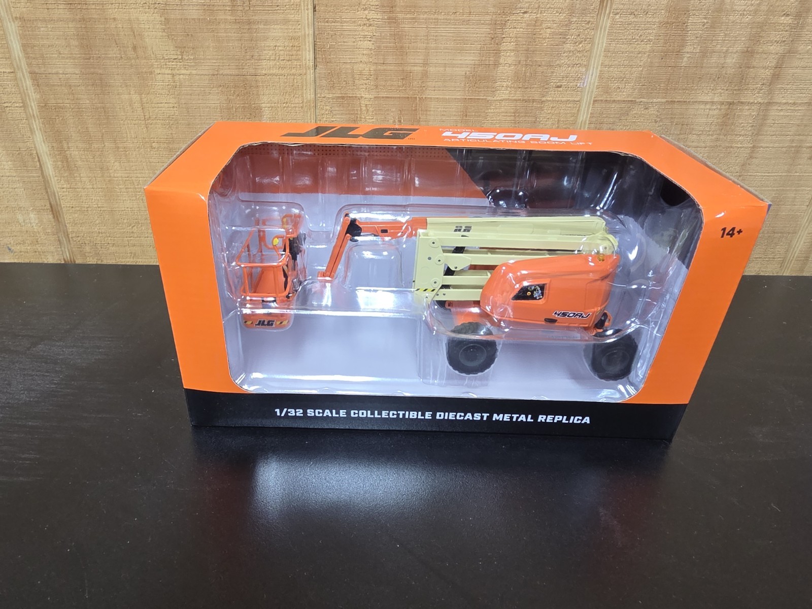 First Gear JLG 450AJ 1:32 Diecast Metal Articulating Boom Lift Model Orange