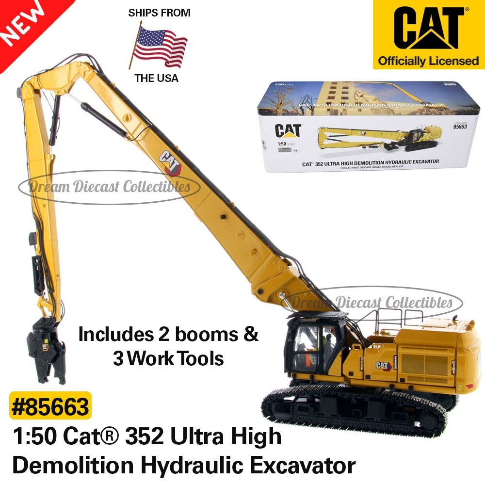 ⭐ 1:50 CATERPILLAR 352 ULTRA HIGH DEMOLITION EXCAVATOR DIECAST MASTERS 85663 ⭐
