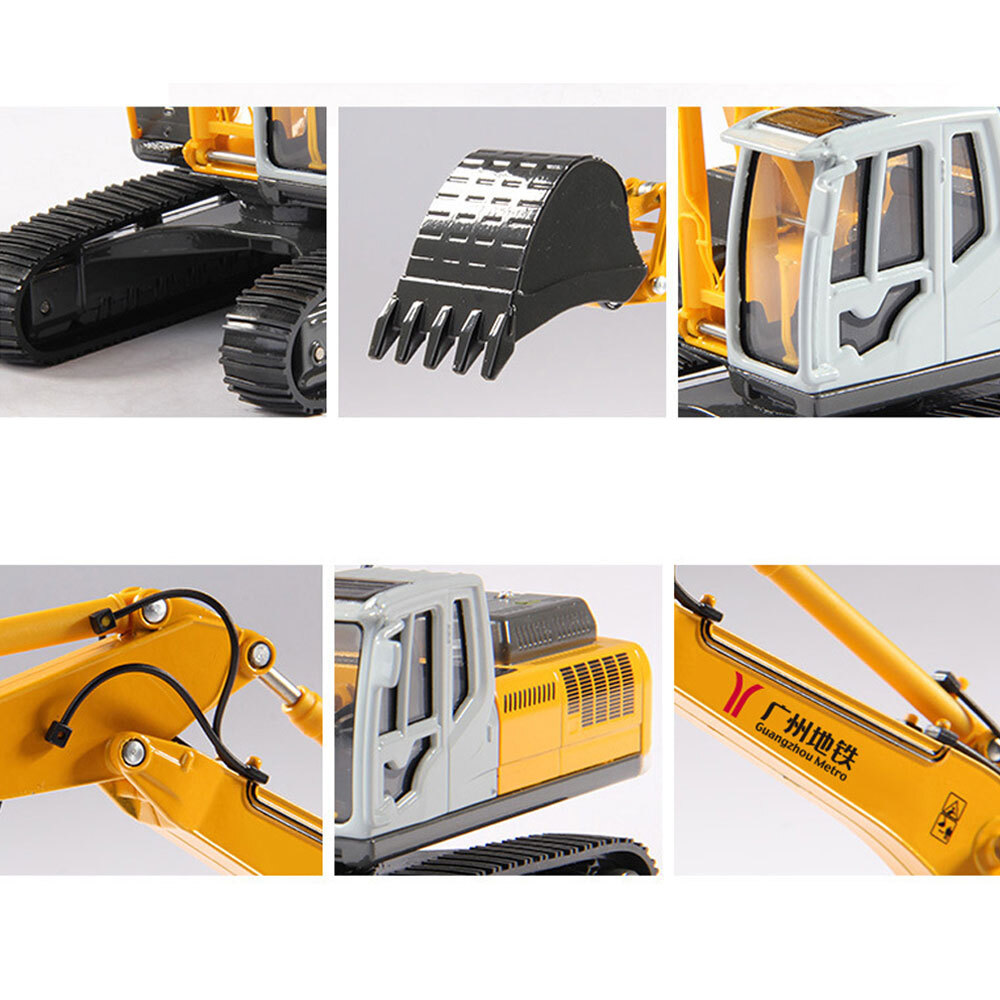 1:50 Excavator Construction Vehicle Model Diecast Toy Truck for Boys Kids Yellow
