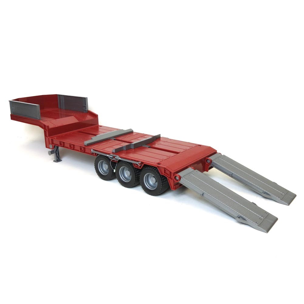 1/16 Red Tri-Axle Low Loader Trailer W/ Ramps 42823