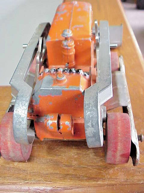 Vintage Hubley #505 Frontend Loader Diesel Bulldozer w/ Wooden Wheels
