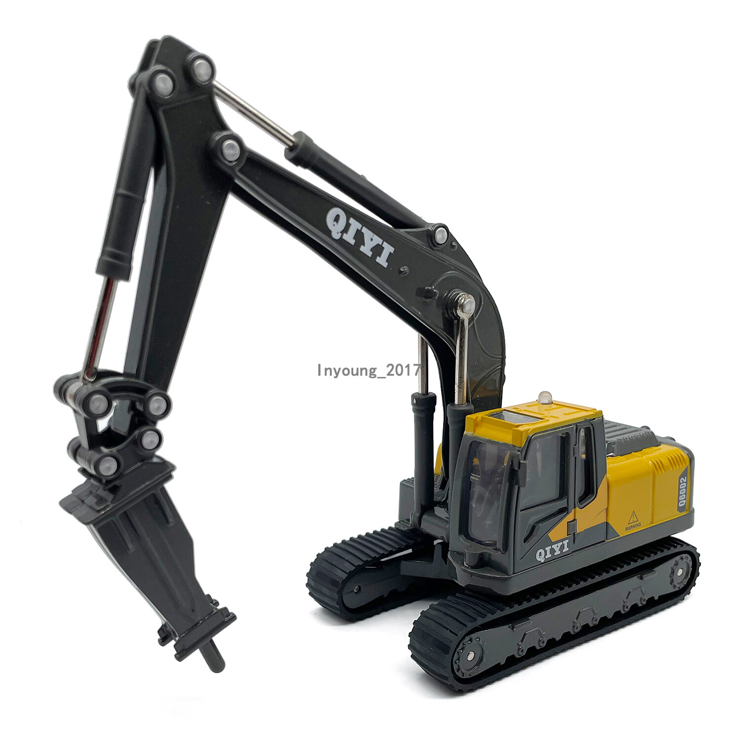 1/60 Drill Excavator Toy Construction Equipment Diecast Model Toy Vehicle Gray