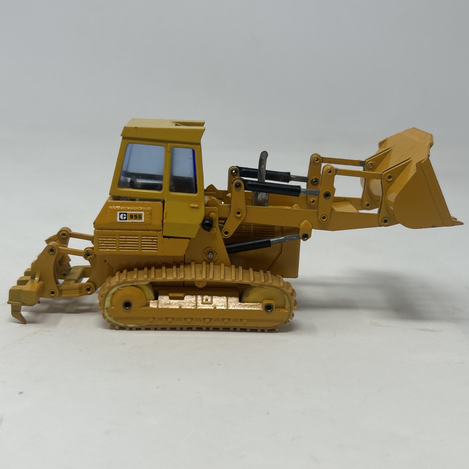 Vintage NZG Caterpillar 955 Dozer 1:50 Scale Diecast West Germany With Rake