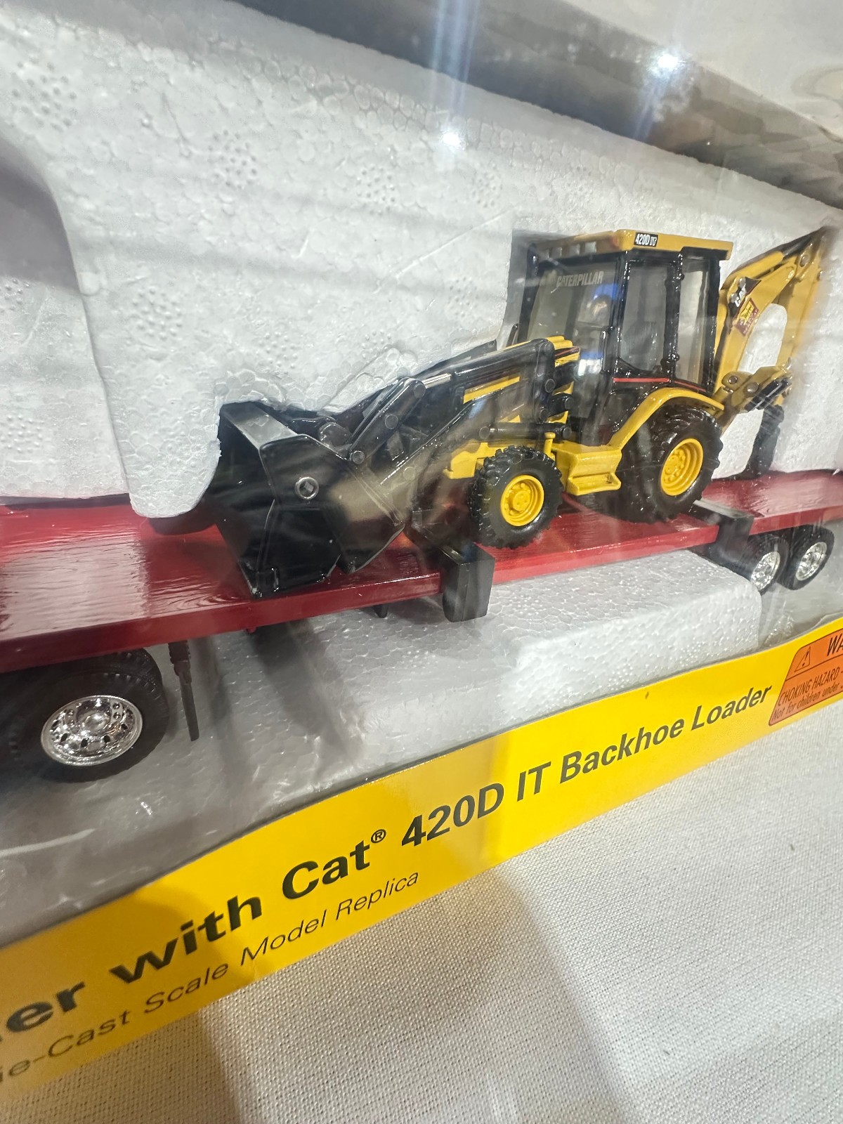 Caterpillar Rental Store Semi With 420D IT Backhoe Set By Norscot 1/50th Scale