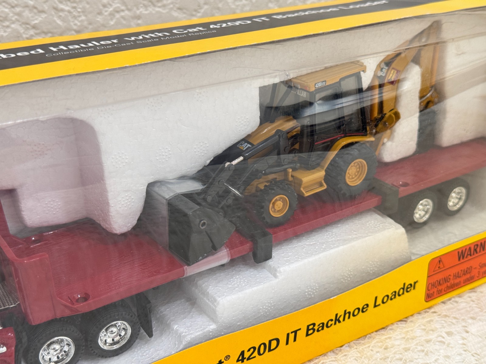 1/50 CAT Rental Flatbed Hauler Truck w 420D IT Backhoe Loader Norscot Diecast