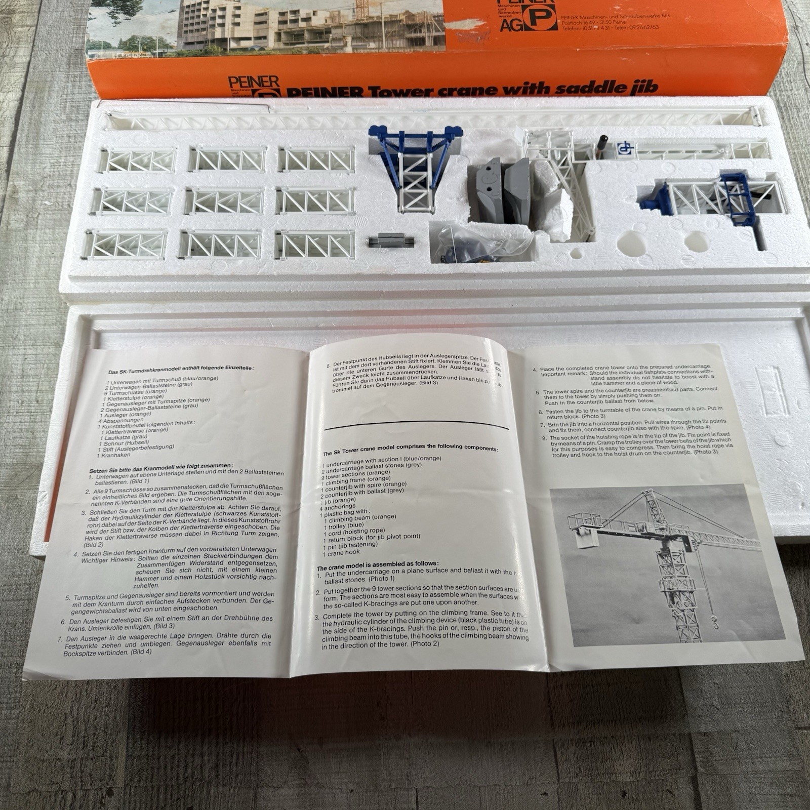 Conrad (1/87th scale) 20101 Peiner Tower Crane Turmdrehkran MIT Laufkatzausleger