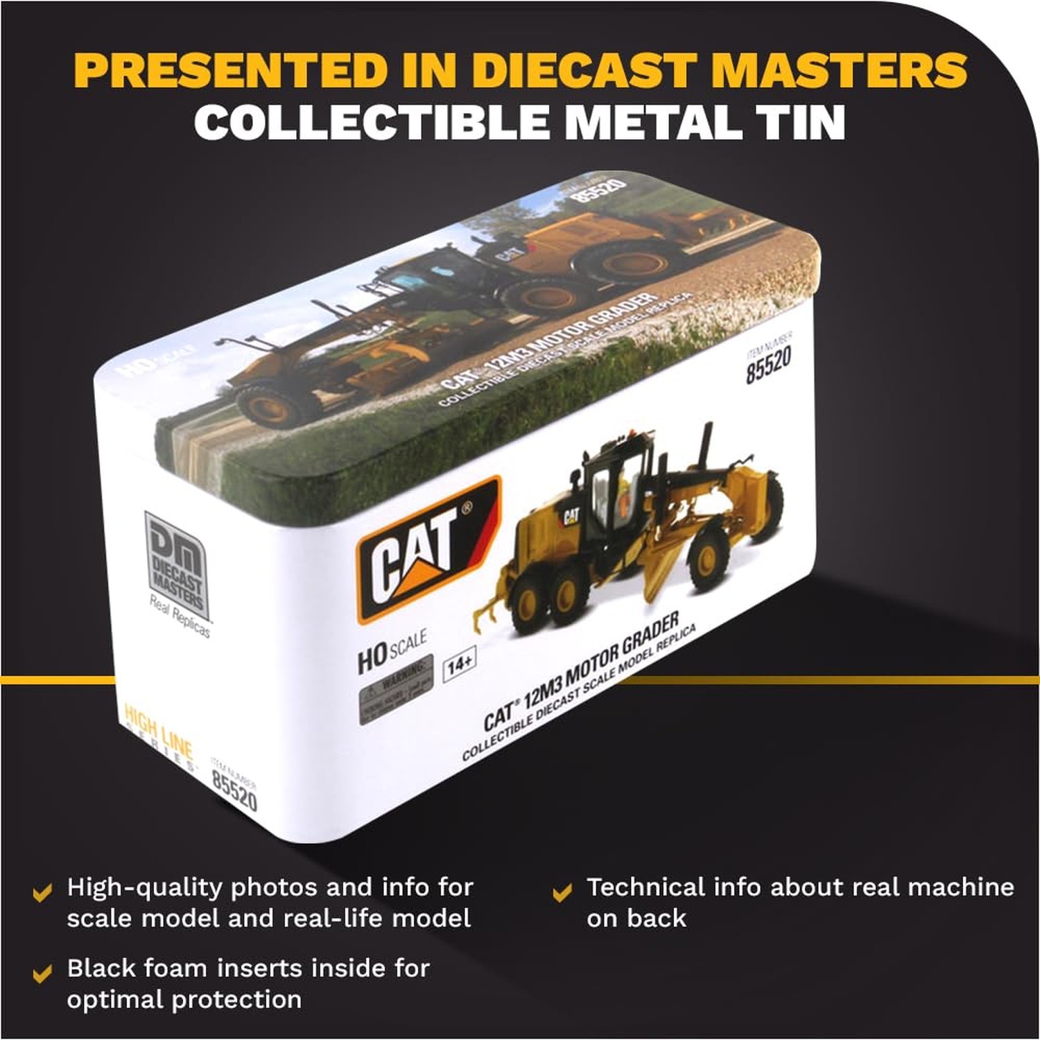 Caterpillar 12M3 Motor Grader HO Series Vehicle, Scale 1:87