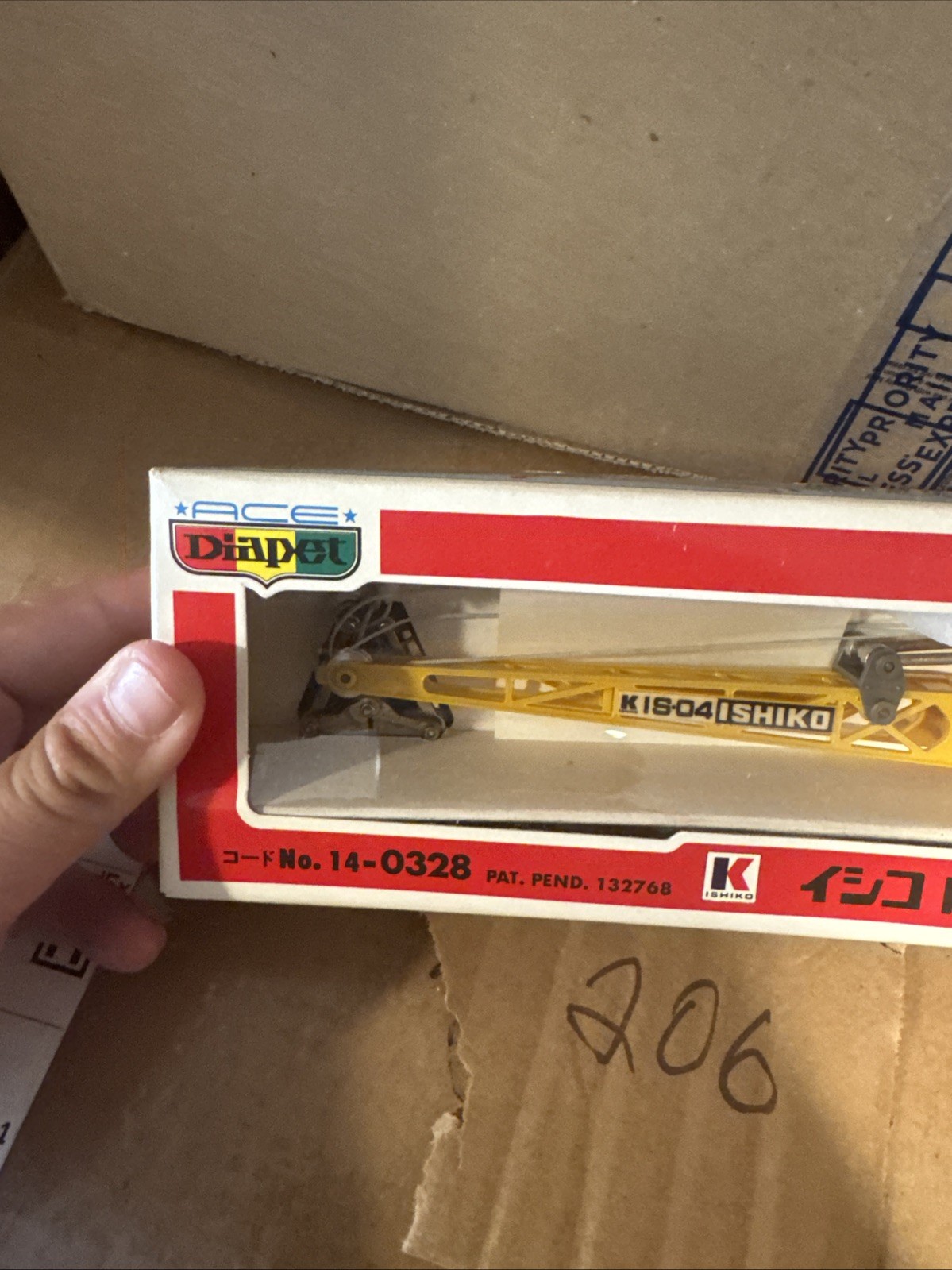 Rare Yonezawa Diapet Crawler Crane 1:50 Diecast Clamshell Bucket Japan 14-0328