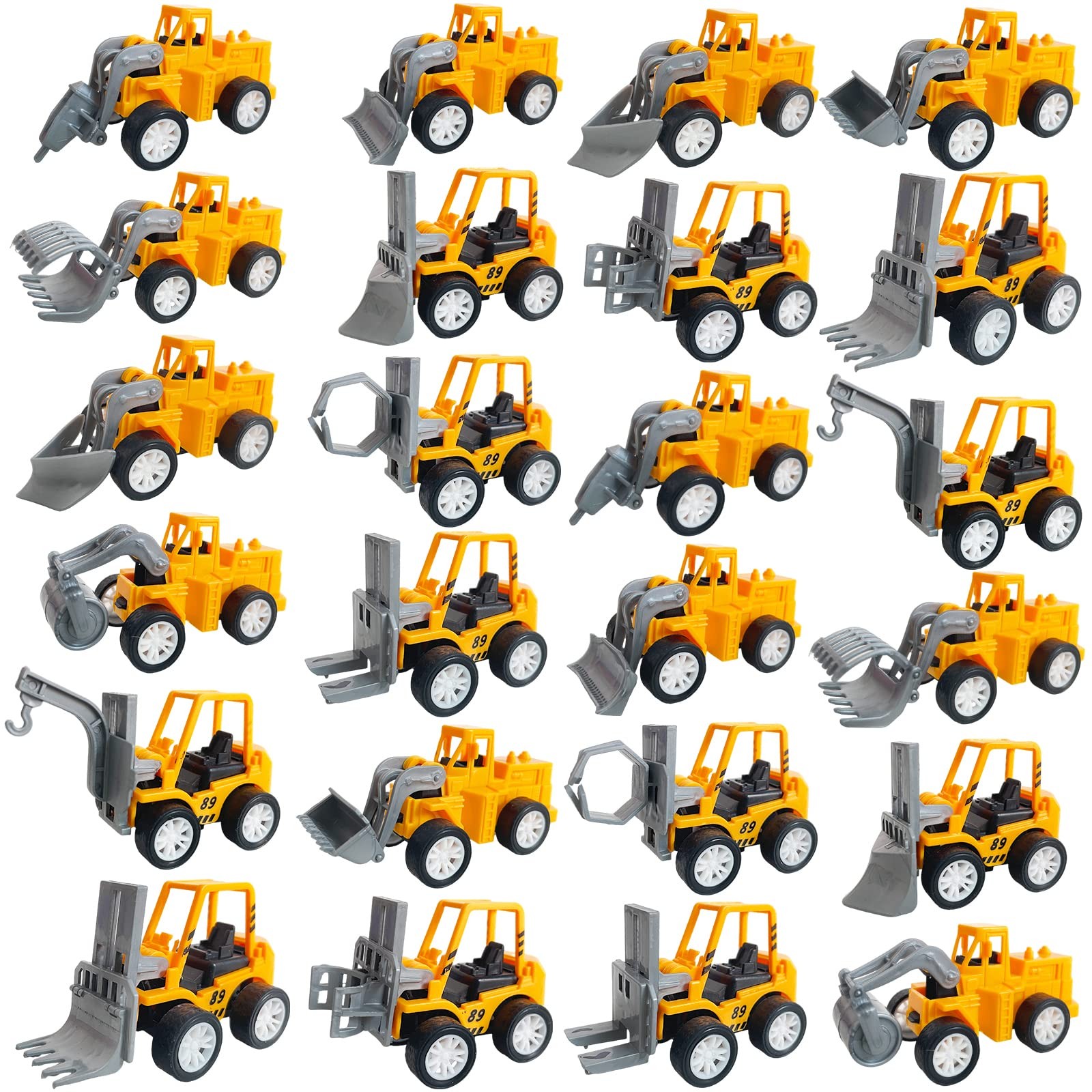 24PCS Mini Construction Vehicles,Play Figure Vehicles,Pull Back Engineering V…