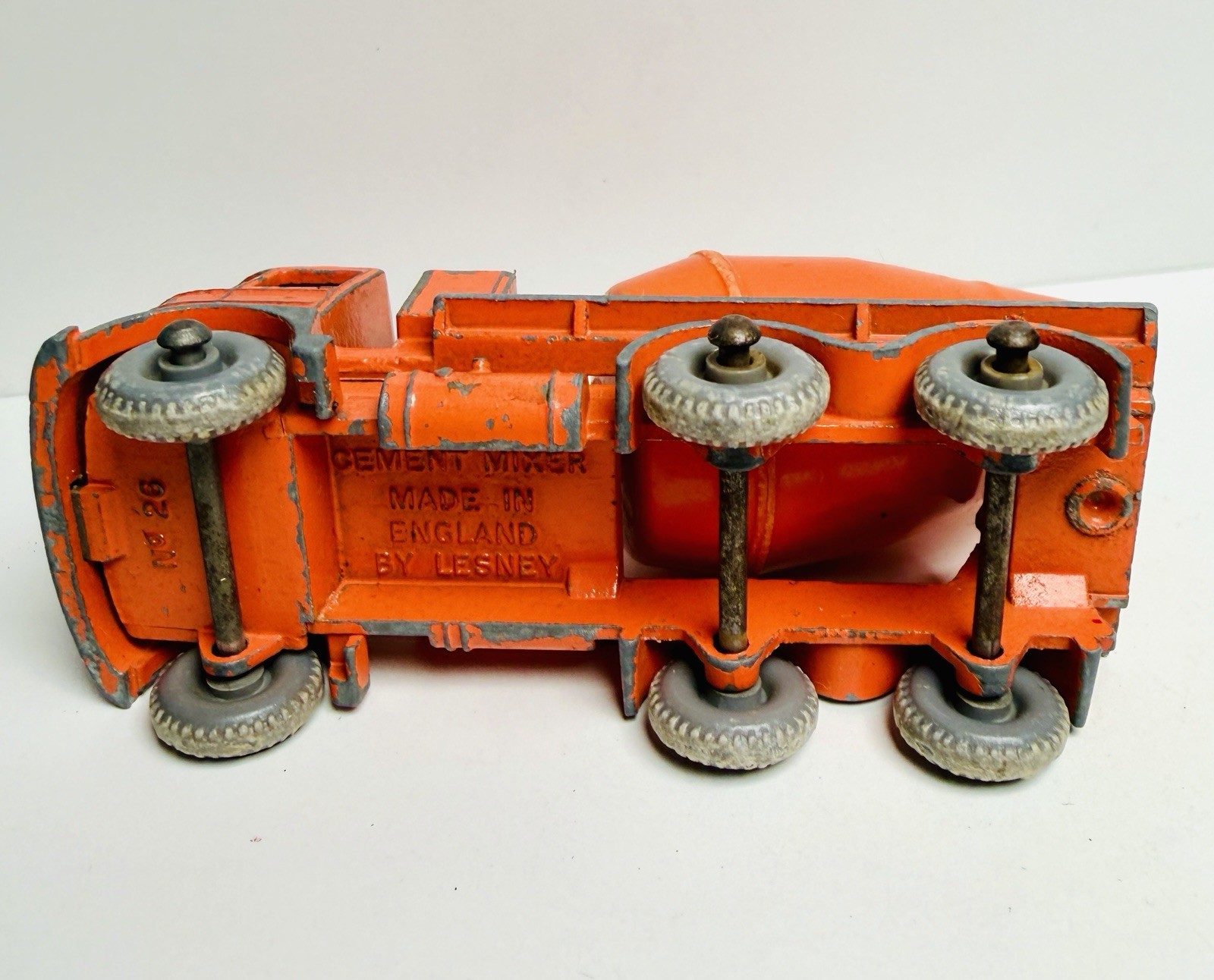 Vintage 1950s Lesney Matchbox No.26 Foden Cement Mixer Early Gray Wheels!